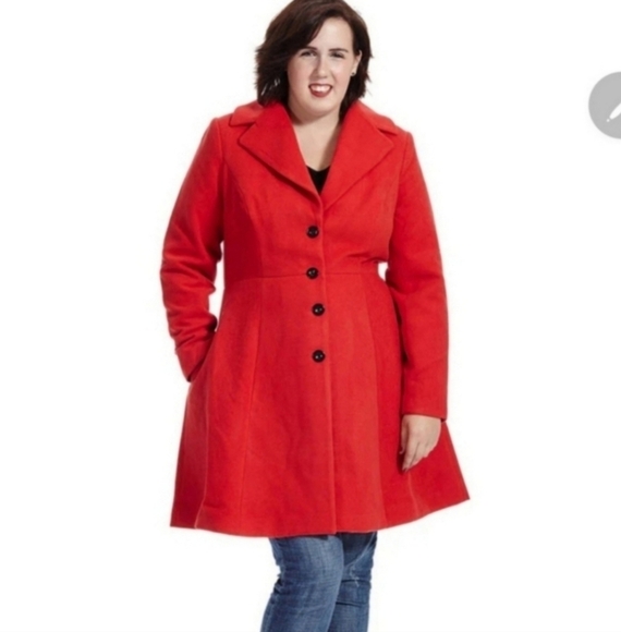 🍁🍂NWOT City chic 18 Scarlet Clean Cut Coat - Picture 3 of 8